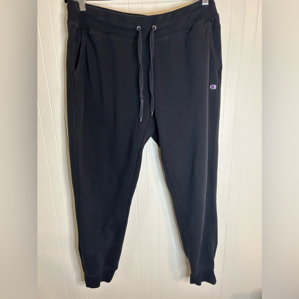 mens champion joggers Flat Waistband Black